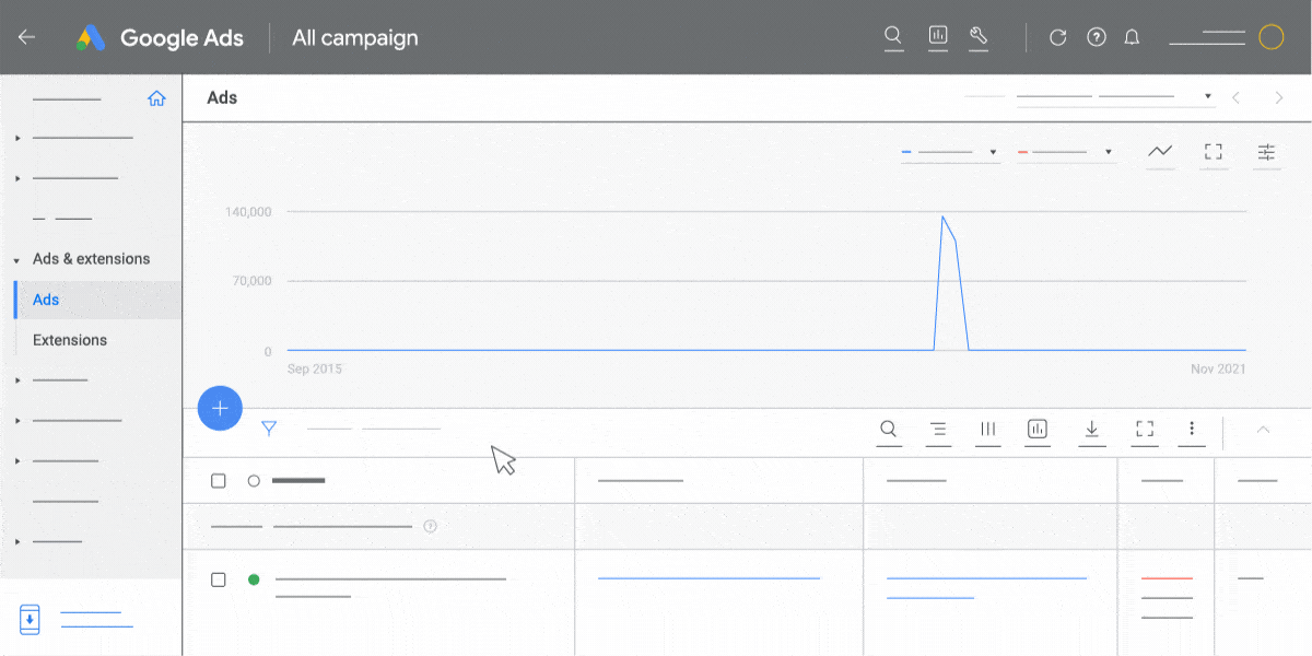 Google Ads 中的素材资源库